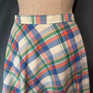Vintage Wrangler Plaid Tartan Western Skirt | Size 7 Small | A-Line 1980s 1970s